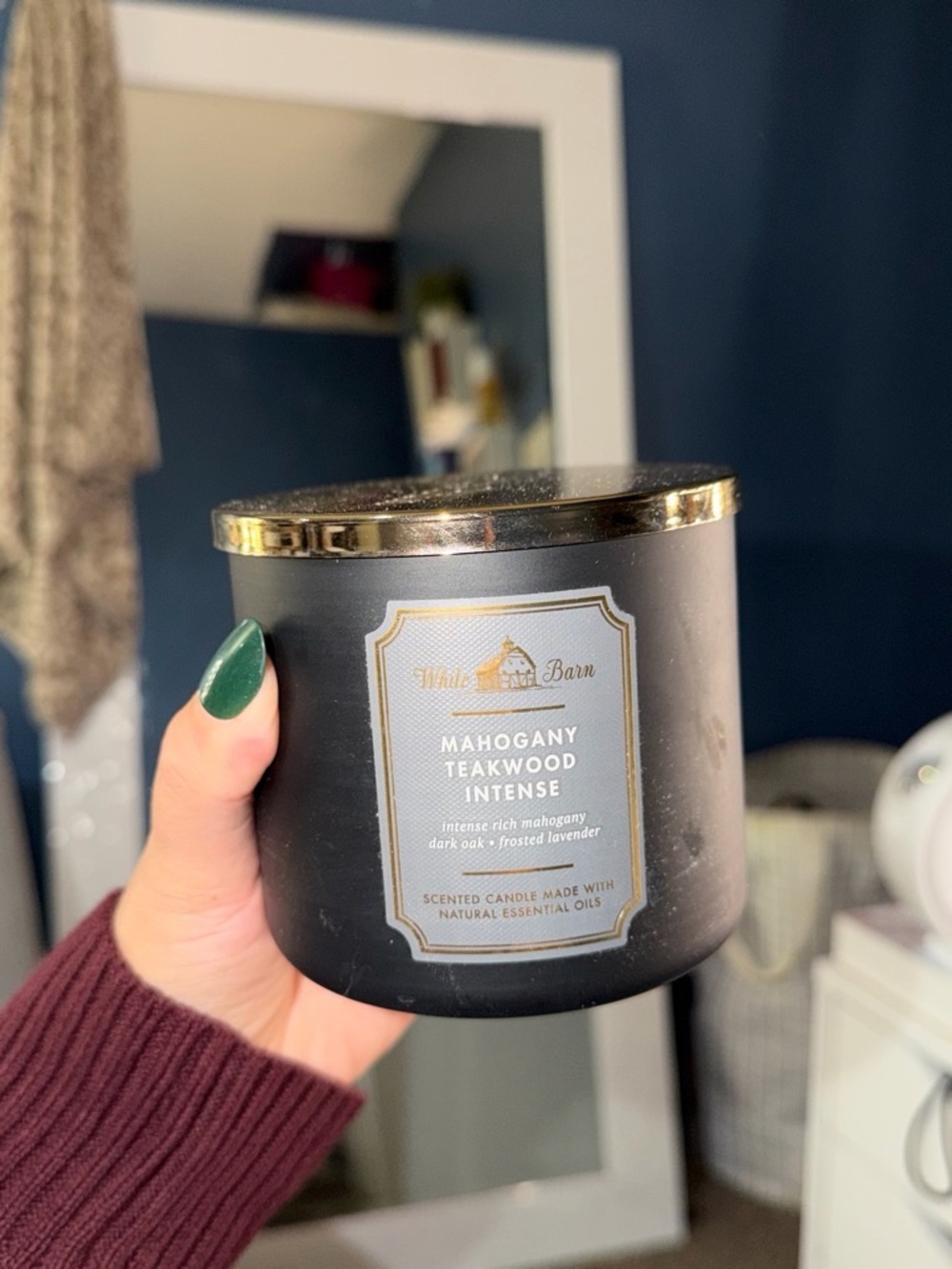 Bath & Body Works Mahogany Teakwood Intense Scented Candle - Black & Gold